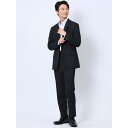 【10%OFFクーポン!11/27(木)1:59まで】TAKA-Q MEN ウール混 レギュラーフィット 2ボタン2ピーススーツ ストライプ黒 スーツ