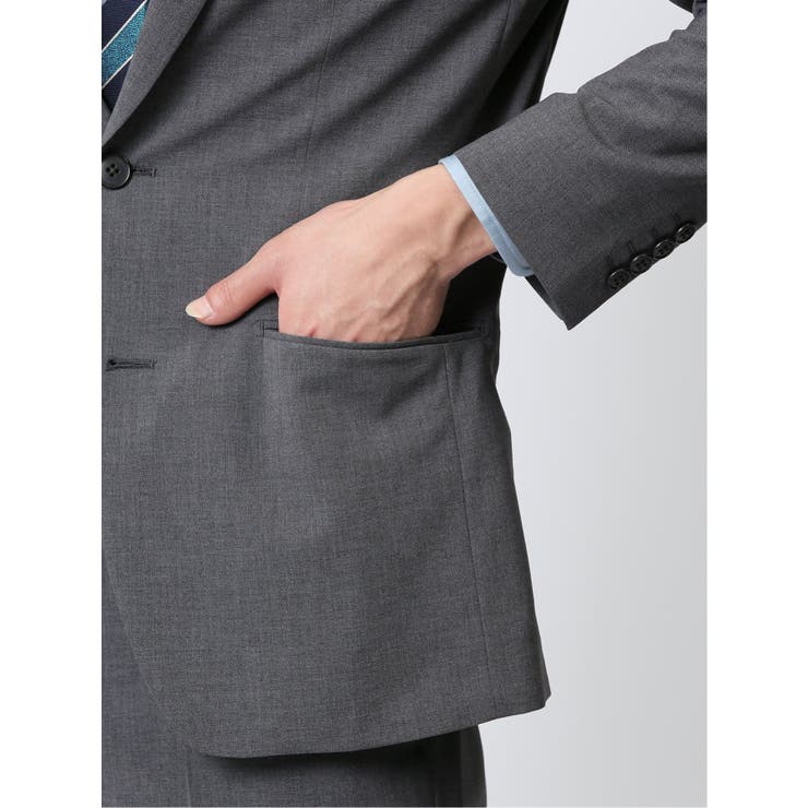 【10%OFFクーポン!11/27(木)1:59まで】TAKA-Q MEN ストレッチウォッシャブル レギュラーフィット 2ボタン2ピーススーツ 無地グレー ス...