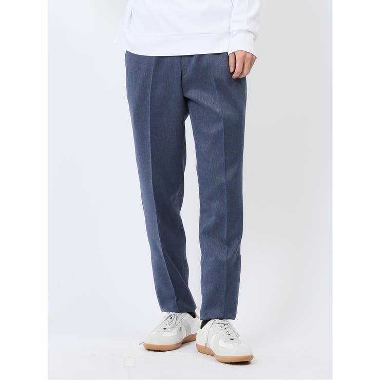 【10%OFFクーポン!11/27(木)1:59まで】TAKA-Q MEN ウォッシャブル レギュラーフィット ノータックパンツ ツイル青(セットアップ可能) ...