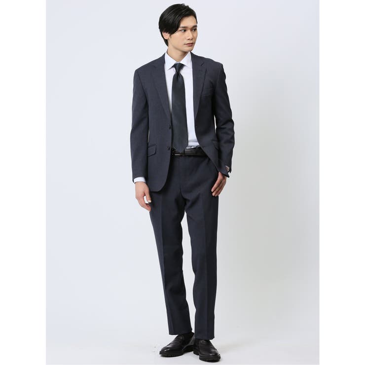 【10%OFFクーポン!11/27(木)1:59まで】TAKA-Q MEN ストレッチウォッシャブル レギュラーフィット 2ボタン2ピーススーツ シャーク青 ス...