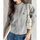 Ada. ワンポイント刺繍ロゴ ケーブルニットカーディガン トップス