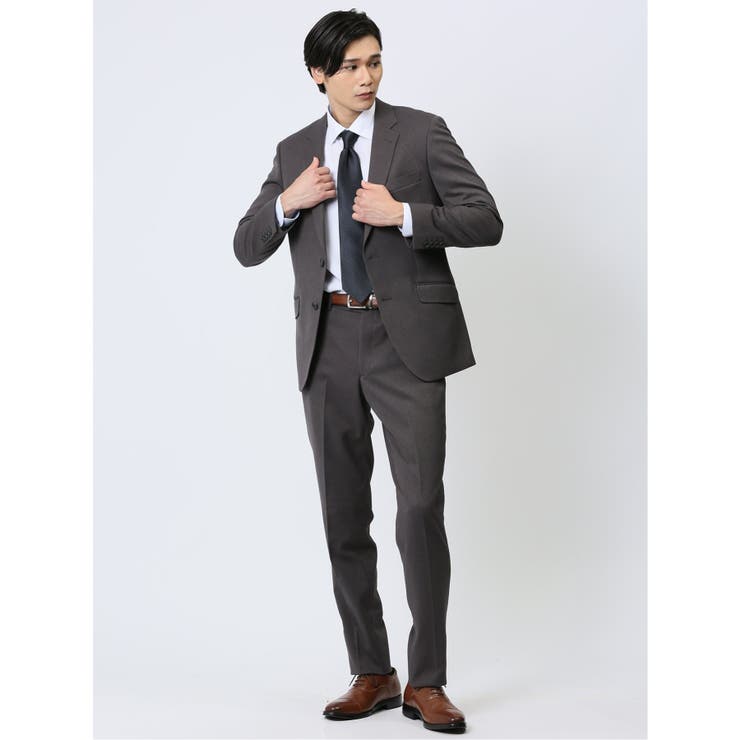 【10%OFFクーポン!11/27(木)1:59まで】TAKA-Q MEN ストレッチウォッシャブル レギュラーフィット 2ボタン2ピーススーツ カルゼグレー ...