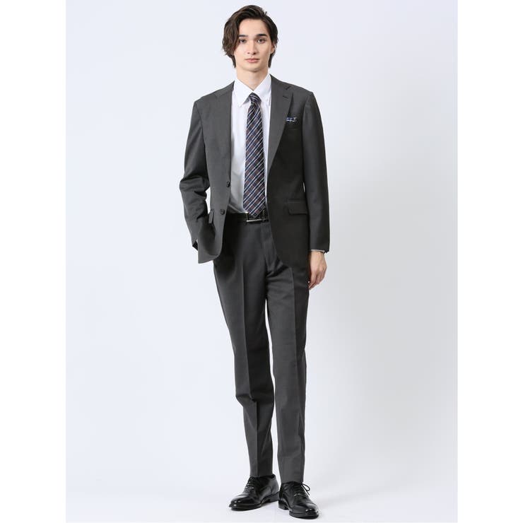 【10%OFFクーポン!11/27(木)1:59まで】TAKA-Q MEN マルゾット/Marzotto ウール レギュラーフィット 2ボタン2ピーススーツ 無...