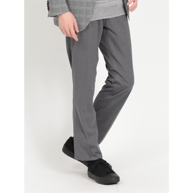 【10%OFFクーポン!11/27(木)1:59まで】TAKA-Q MEN 軽量ジャージ レギュラーフィット ノータックパンツ グレー(セットアップ可能) スー...