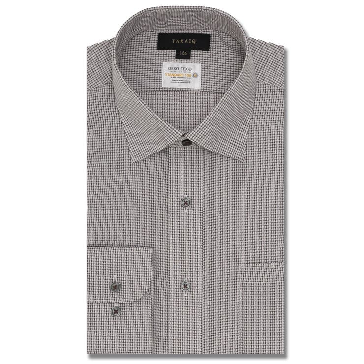 【10％OFFクーポン！12/11(木)1:59まで】TAKA-Q MEN 形態安定 吸水速乾 スタンダードフィット ワイドカラー長袖シャツ スーツ