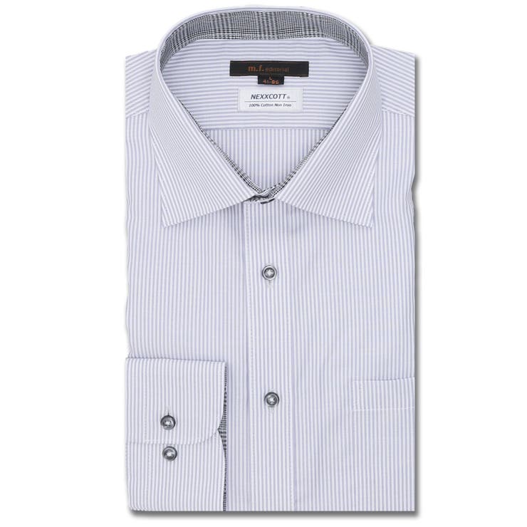 【10％OFFクーポン！12/11(木)1:59まで】TAKA-Q MEN 綿100% ノーアイロン スタンダードフィット ワイドカラー長袖シャツ スーツ