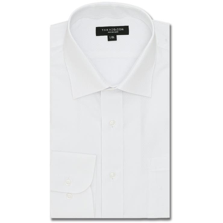 TAKA-Q MEN 【WEB限定】形態安定 吸水速乾 スタンダードフィット ワイドカラー長袖シャツ スーツ