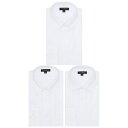 TAKA-Q MEN 【WEB限定】形態安定 吸水速乾 スタンダードフィット 長袖シャツ3枚セット 白 スーツ