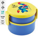 Skater お弁当箱 二段 500ml レンジ対応 食洗機対応 丸型 かわいい キャラクター 子供 skater スケーター ONWR1AG スティッチ stitch ディズニー 男の子 女の子【弁当箱 コンパクト ランチボックス 小学生 幼稚園 小さ
