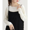 【5%OFFクーポン 9/11 1:59まで】atONE カットベロアメロークルーネックロンT トップス
