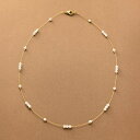 【マラソン期間中 5%OFFクーポン】CREAM-DOT ステンレス製 ネックレス 金属アレルギー つけっぱなし サージカルステンレス レディース ショート チェーン パール 小粒 ワイヤーチェーン ステーションネックレス 極細 大人 華奢 ゴールド ア