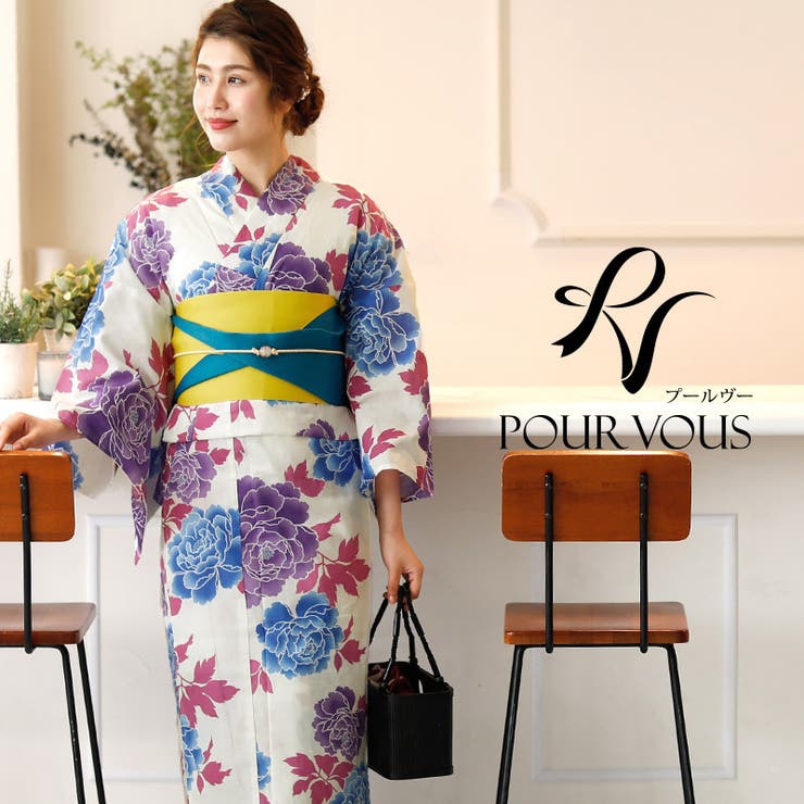 【10%OFFクーポン!11/27(木)1:59まで】PourVous 帯 下駄 夏祭り 女の子 セット レトロ 女性 浴衣セット ゆかた 花火大会 浴衣 レト...