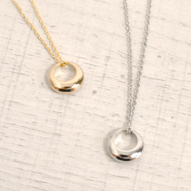 FACION ムーンプランプメタルネックレス プチペンダント月シンプル定番ペンダント人気トレンド アクセサリー