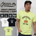 Maqua-store Tシャツ メンズ 半袖 ティーシャツ TEE グルーブオン GROOVEON XL XXL 2XL 3L 黒 ブラック 白 ホワイトプリント 大きいサイズ ワーク ルード系 ブランド 人気 アメカジ ストリート系 サーフ系 ファッ