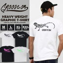 Maqua-store Tシャツ メンズ 半袖 ティーシャツ TEE ビッグシルエット グルーブオン GROOVEON XL XXL 2XL 3L 黒 ブラック 白 ホワイトプリント 大きいサイズ ワーク ルード系 ブランド 人気 アメカジ ストリート系