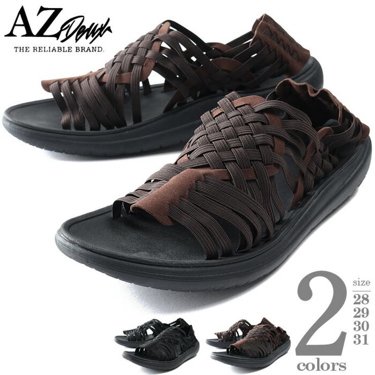【10％OFFクーポン！11/27(木)1:59まで】大きいサイズの店ビッグエムワン 大きいサイズ メンズ AZ DEUX 編み込み サンダル azsn-220301 シューズ・靴