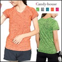 candy-house トップス スポーツ トレーニング 霜降り 韓国ファッション 夏 Tシャツ トップス