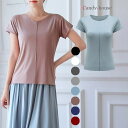 candy-house レディース トップス カットソー 半袖 8色 Tシャツ ショート丈 薄手 楽ちん 部屋着 おうち ナイトウェア 無地 上品 春夏 2007 トップス