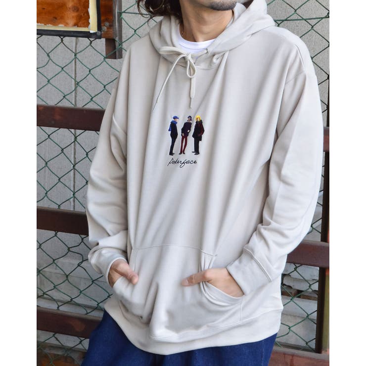 【10％OFFクーポン！1/16(金)1:59まで】MODISH GAZE イラスト刺繍プルパーカー トップス