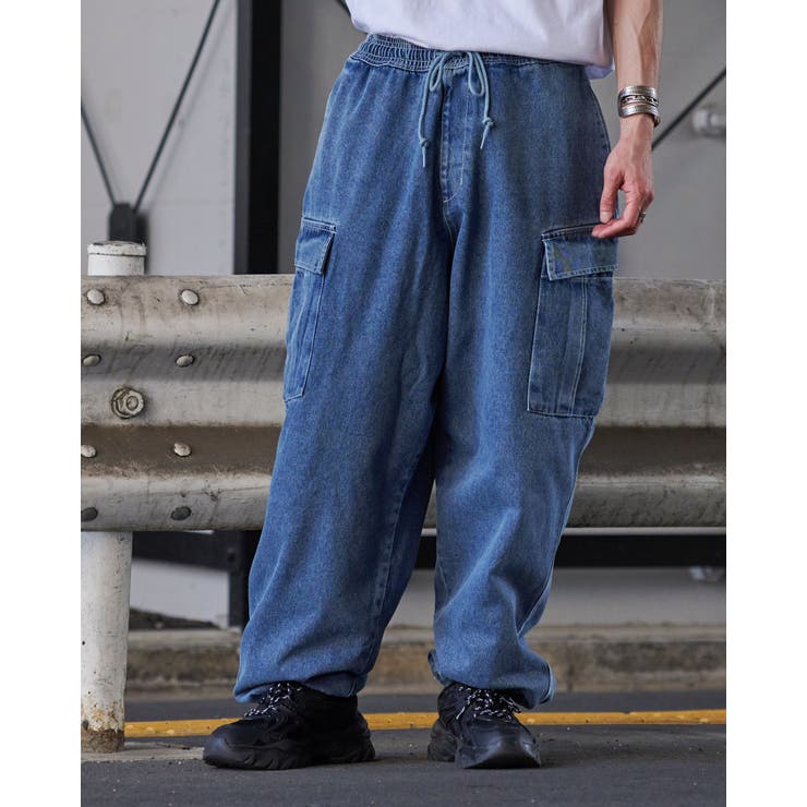 MODISH GAZE デニムイージーカーゴパンツ パンツ・ズボン