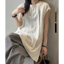 ARGO TOKYO Side Slit Sleeveless Rinen Blouse 23065サイドスリットスリーブレスリネンブラウス ノースリーブブラウス リネンブラウス リネントップス トップス リネン SUMMERトップス トップス