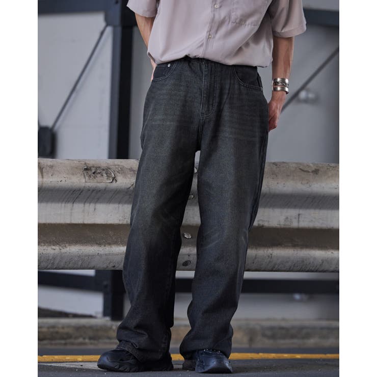 MODISH GAZE 12Ozデニムオーバーダイバギーパンツ パンツ・ズボン