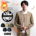 【マラソン期間中 5%OFFクーポン】GENELESS ノーカラージャケット メンズ ダウン ノーカラー ブルゾン 裏起毛 ダウンジャケット 防寒 暖かい 迷彩 カモ 全5色033Y2101 アウター(コート・ジャケットなど)