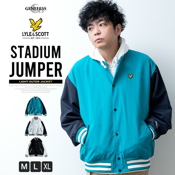 GENELESS スタジャン アウター メンズ 秋冬 ライル&スコット ゆったり アウター(コート・ジャケットなど)