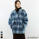 A.NATALY シャギーチェックコクーンミドルコート アウター(コート・ジャケットなど)