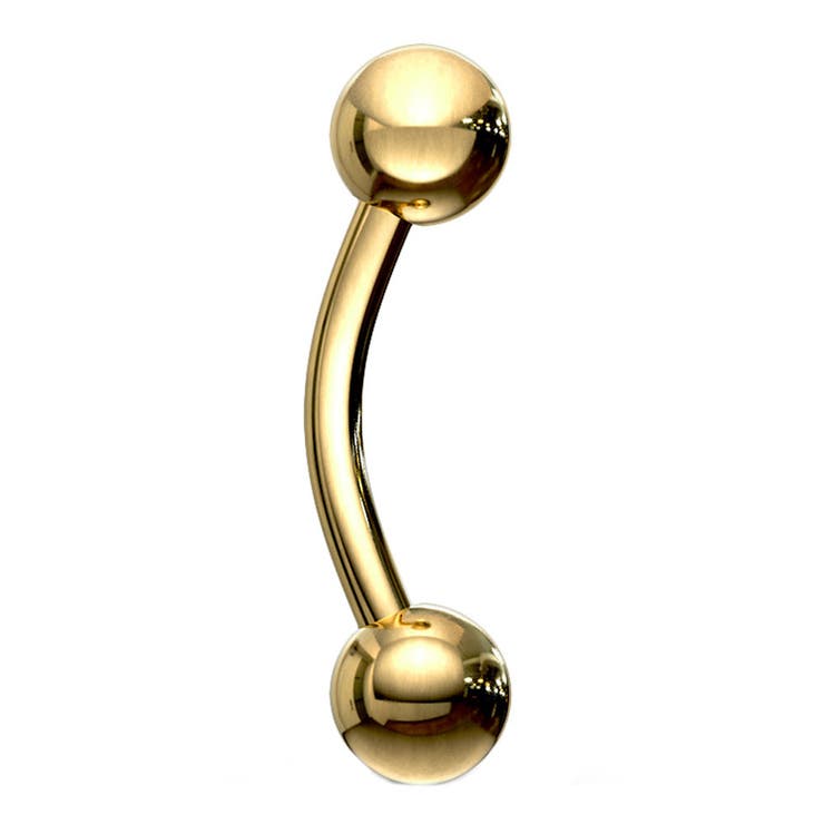 【10％OFFクーポン！2/10(火)1:59まで】ピアス専門店HOMESLICEPRODUCTIONS ゴールドプレート16G バナナバーベル 8mm【ボディピアス/ボディーピアス/へそピアス/ヘソピアス/耳ピアス/軟骨ピアス/316Lステンレス/アク