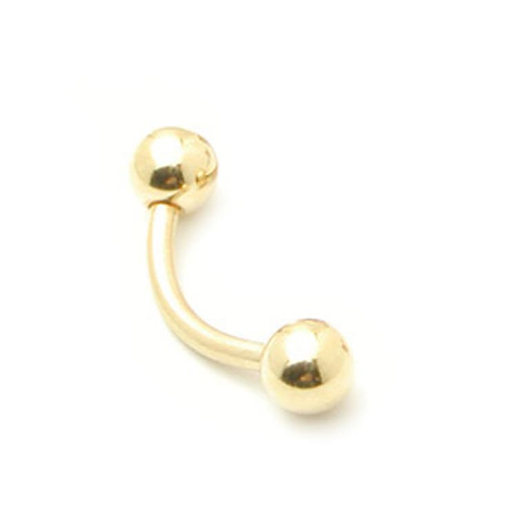 【10％OFFクーポン！配布中！】ピアス専門店HOMESLICEPRODUCTIONS ゴールドプレート16G バナナバーベル 10mm【ボディピアス/ボディーピアス/へそピアス/ヘソピアス/耳ピアス/軟骨ピアス/316Lステンレス】
