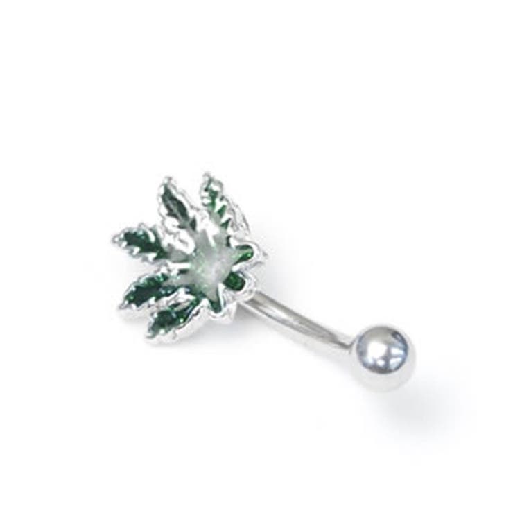 【10％OFFクーポン！3/26(木)1:59まで】ピアス専門店HOMESLICEPRODUCTIONS アイブロウ マリファナ バナナバーベル 16G アクセサリー