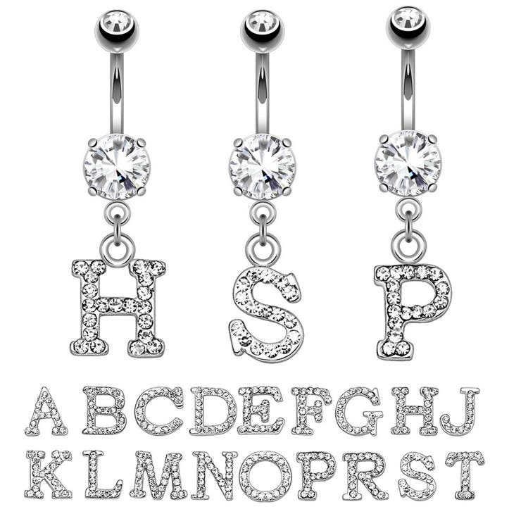 【ポイント2倍＆クーポン！3/11(水) 1:59まで】ピアス専門店HOMESLICEPRODUCTIONS イニシャル バナナバーベル アクセサリー