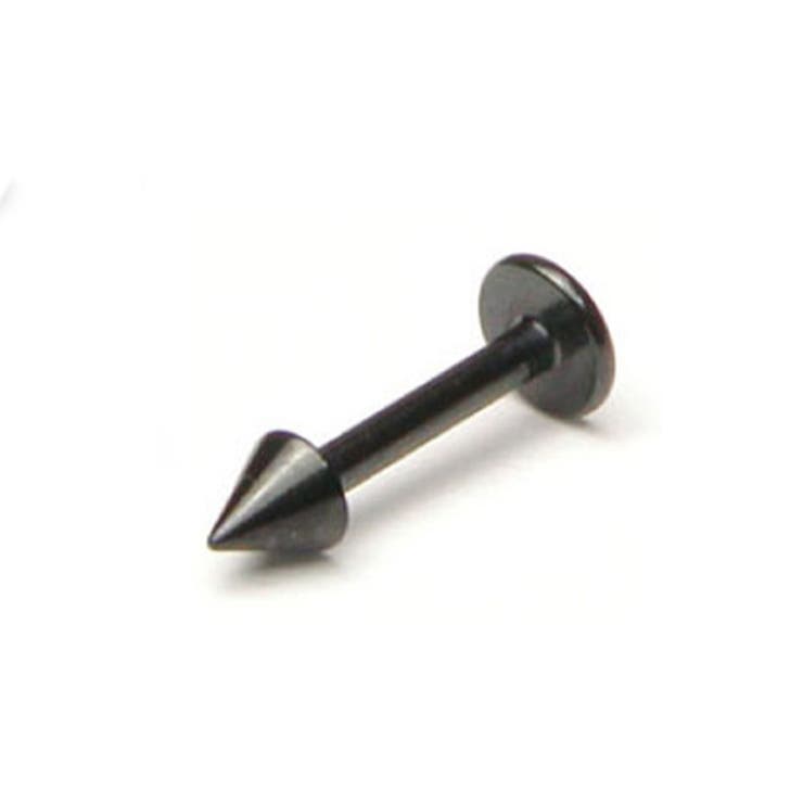 Cubic Zirconia - ピアス専門店HOMESLICEPRODUCTIONS ブラック ラブレットスタッドコーン　14G【ボディピアス/ボディーピアス/ラブレット/リップ/トラガス/ヘリックス/耳ピアス/軟骨ピアス/口ピアス/316Lステンレス】 アクセサリー