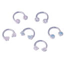 ピアス専門店HOMESLICEPRODUCTIONS ボディピアス CZパヴェ バタフライ&デイジー エンド サーキュラーバーベル 16G 軟骨ピアス 耳ピアス ヘリックス 316L サージカル ステンレス ラブレット リップ シルバー ボディピアス 蝶