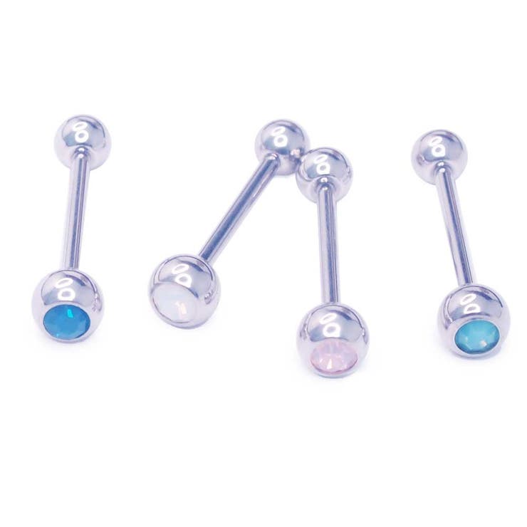 【10%OFFクーポン!11/27(木)1:59まで】ピアス専門店HOMESLICEPRODUCTIONS ボディピアス オパライトクリスタル ストレートバーベ...