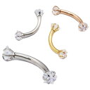 【8/11まで5%OFFクーポン】ピアス専門店HOMESLICEPRODUCTIONS アイブロウ 16G スター ジュエル CZ インターナル バナナバーベル 軟骨ピアス 耳ピアス ヘリックス 316L サージカル ステンレス ラブレット リップ アク