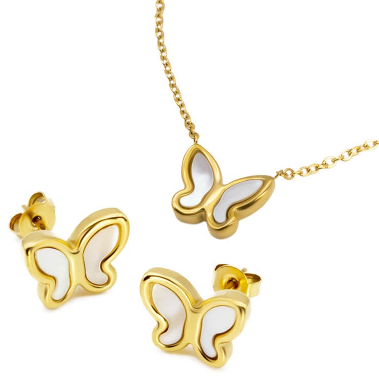 【10%OFFクーポン!11/27(木)1:59まで】ピアス専門店HOMESLICEPRODUCTIONS ピアス ネックレス レディース 蝶々 ゴールド バタ...