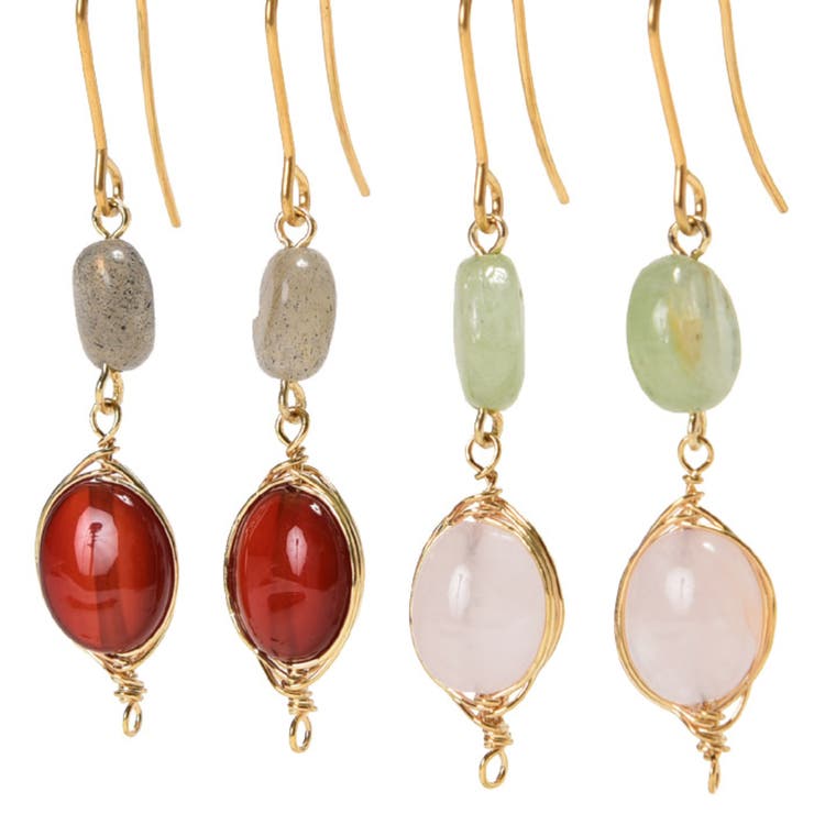 【10%OFFクーポン!11/27(木)1:59まで】ピアス専門店HOMESLICEPRODUCTIONS ピアス サージカルステンレス ナチュラルストーン ワ...