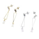 ピアス専門店HOMESLICEPRODUCTIONS ピアス サージカルステンレス トライアングル&ビジュー 1ペア ロング レディース 両耳用 アクセサリー