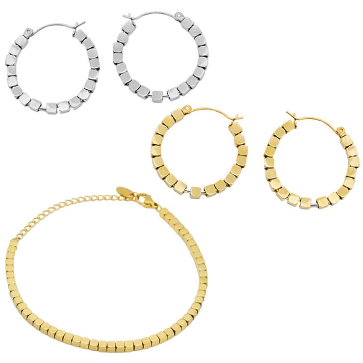 【10%OFFクーポン!11/27(木)1:59まで】ピアス専門店HOMESLICEPRODUCTIONS ピアス ブレスレット キューブチェーン サージカルス...