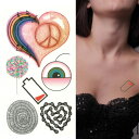 ピアス専門店HOMESLICEPRODUCTIONS タトゥーシール バラエティハート&ボムアイ【タトゥーシール/TATTOO/ボディシール/刺青シール/ステッカー】【Halloween/ハロウィン/イベント/tattooシール/ボディペイント/ボディー