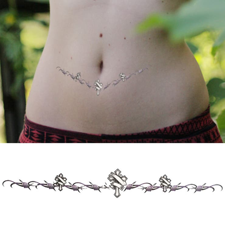 【10%OFFクーポン!11/27(木)1:59まで】ピアス専門店HOMESLICEPRODUCTIONS タトゥーシール ワイヤークロス【Halloween/...