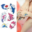 ピアス専門店HOMESLICEPRODUCTIONS タトゥーシールカラードルフィン 【Halloween/ハロウィン/イベント/tattooシール/ボディペイント/ボディーシール/アクセサリー/メンズ/レディース】イルカ 文房具