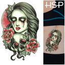 ピアス専門店HOMESLICEPRODUCTIONS タトゥーシールデッドドールスカル【タトゥーシール/TATTOO/ボディシール/刺青シール/ステッカー】【Halloween/ハロウィン/イベント/tattooシール/ボディペイント/ボディーシール/ア