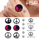 ピアス専門店HOMESLICEPRODUCTIONS タトゥーシール バラエティ ピースマーク【ボディーシール/TATTOO/星/文字/蝶/バタフライ/ハート/羽/アルファベット/漢字/クロス/十字架/トライバル】【刺青シール/ステッカー/イベント/ta