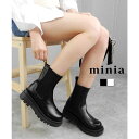 minia ラギットソールチェルシーブーツ/トラックソールサイドゴアミドルブーツ minia ◆ ショートブーツ ミドルブーツ プラットフォーム 厚底 チャンキー ラギットソール レディース シューズ 靴 シューズ・靴