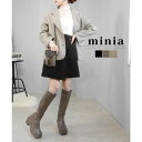 minia バルキーヒールロング 約8cm厚底ヒール minia ◇ ブーツ ロングブーツ ジョッキーブーツ サルトルブーツ スクエアトゥ 厚底 脚長 美脚 身...