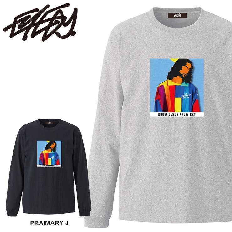 【10％OFFクーポン！1/16(金)1:59まで】EYEDY EYEDY アイディー 大きいサイズ メンズ ロングTシャツ PRAIMARY J KNOW JESUS KNOW CRY ロンT 長袖 M L XL XXL XXXL Tシャツ デザイン