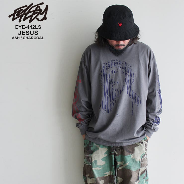 【10％OFFクーポン！11/27(木)1:59まで】EYEDY EYEDY アイディー JESUS ロングスリーブTシャツ 大きいサイズ メンズ ロングtシャツ ブランド M L XL XXL XXXL おしゃれ ストリート 綿 コットン デザイン プ